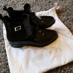 Jimmy Choo Size 6 Black Rainboots